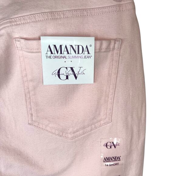 GLORIA VANDERBILT Amanda Straight Leg Slimming Jeans in Pink Women's Sz 14S - Picture 6 of 9